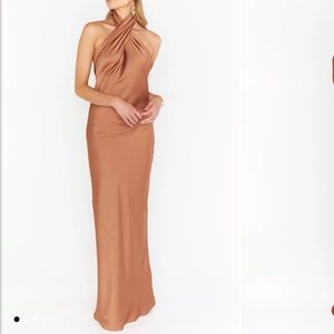 Jasmine Halter Dress SMYMM - Copper Luxe Satin